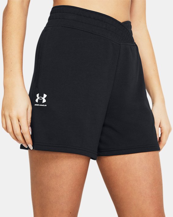Women's UA Rival Terry Shorts in Black image number 3